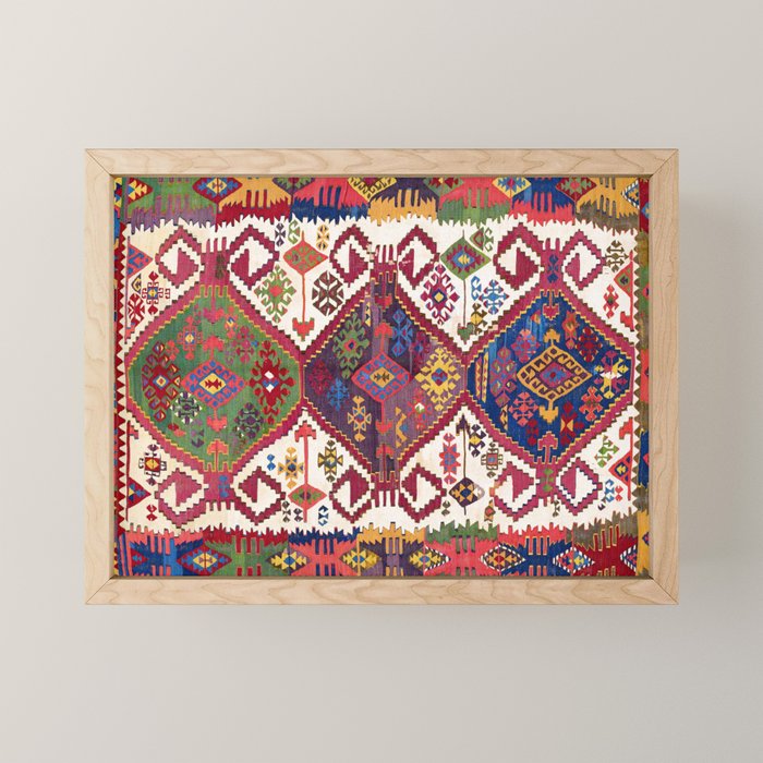 Adana Kilim South East Anatolia Antique Tribal Rug Print Mini Art Print Gallery Image 1