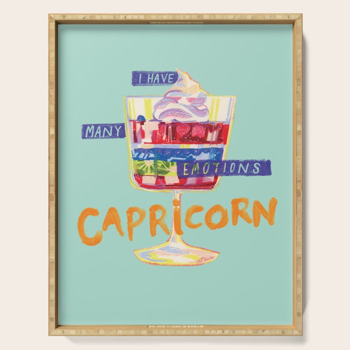 Capricorn Feelings in Pastel Green | Zodiac Series Serving Tray Gallery Image 1
