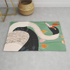 Swan in Flowers Rug Gallery Image 1