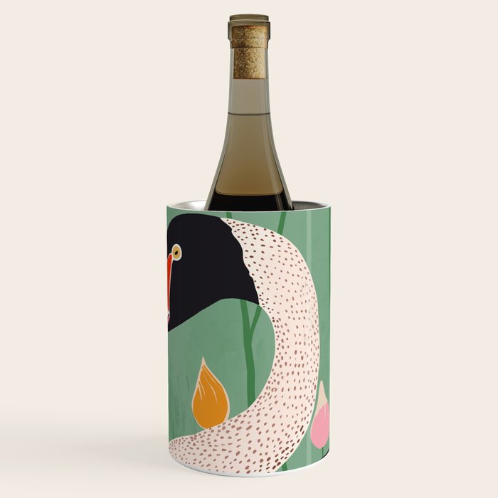 Swan in Flowers Wine Chiller Gallery Image 1