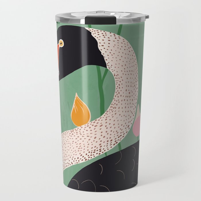 Swan in Flowers Travel Mug Gallery Image 1