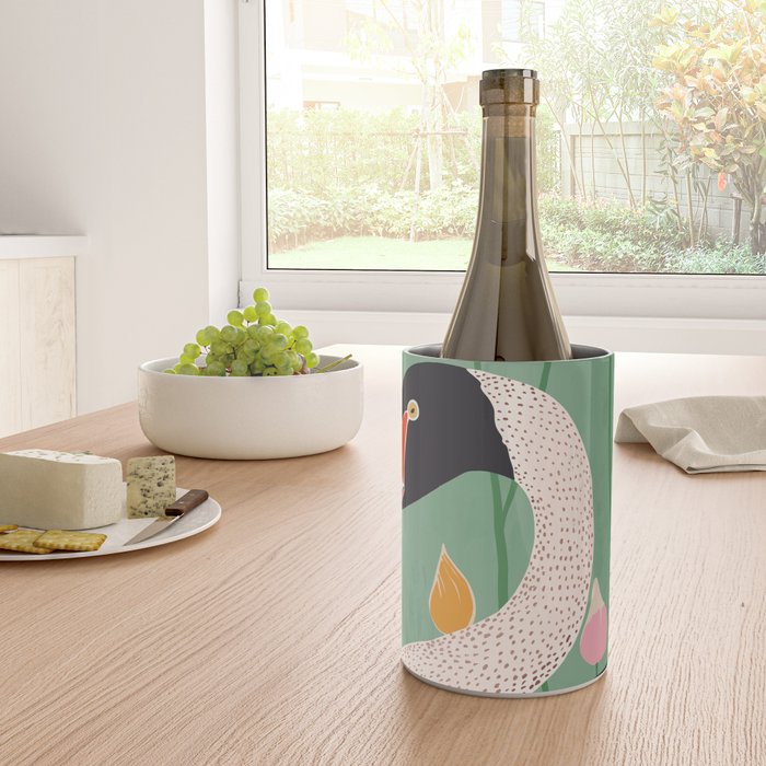 Swan in Flowers Wine Chiller Gallery Image 4