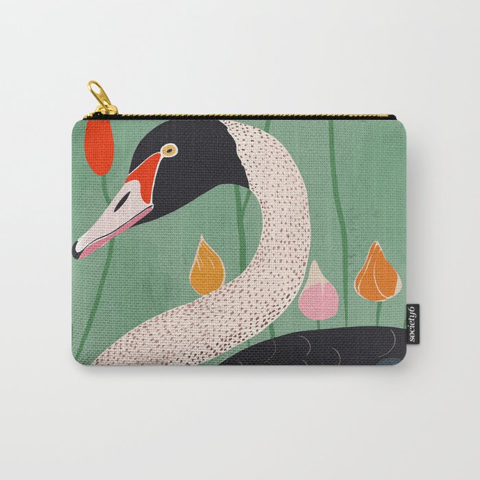 Swan in Flowers Carry All Pouch Gallery Image 1