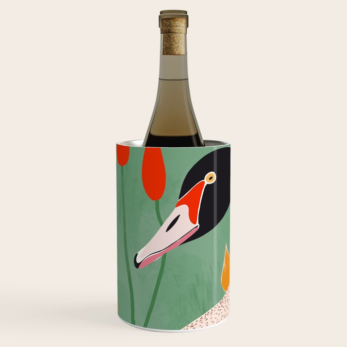 Swan in Flowers Wine Chiller Gallery Image 2
