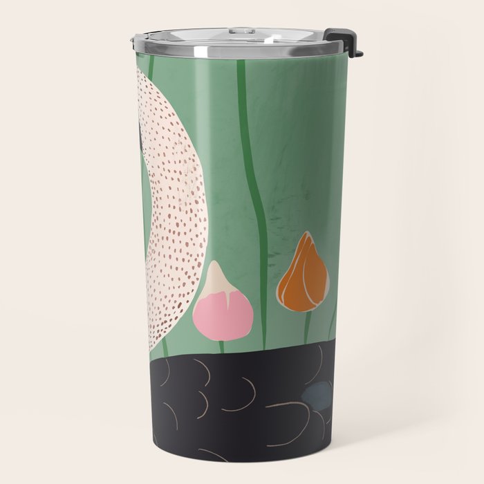 Swan in Flowers Travel Mug Gallery Image 2