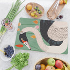 Swan in Flowers Cutting Board Gallery Image 2