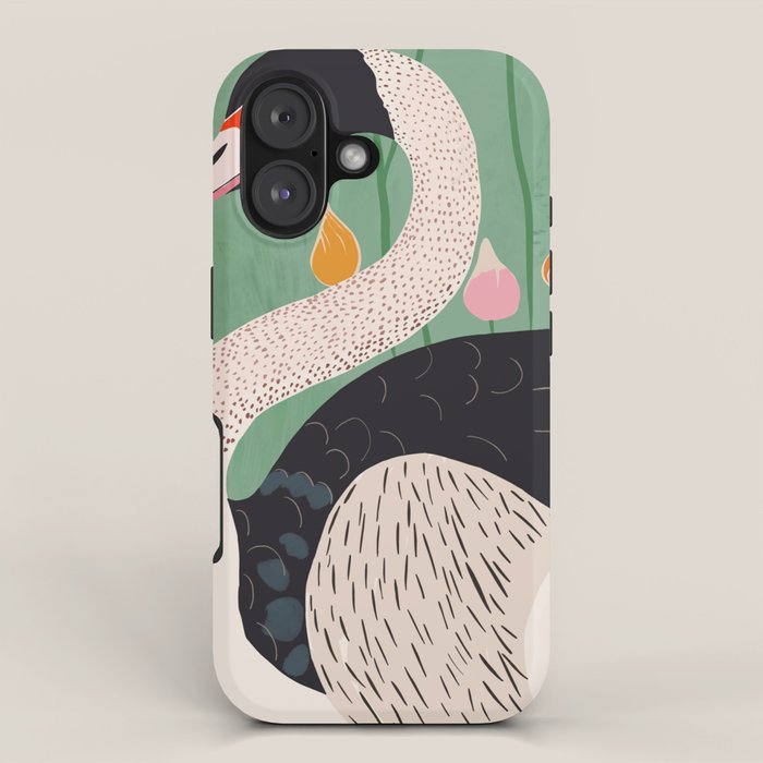 Swan in Flowers iPhone Case Gallery Image 1