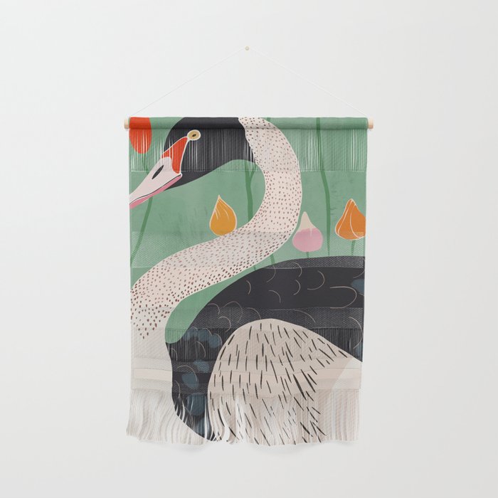 Swan in Flowers Wall Hanging Gallery Image 1