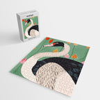 Swan in Flowers Jigsaw Puzzle Gallery Image 2
