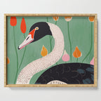 Swan in Flowers Serving Tray Gallery Image 1