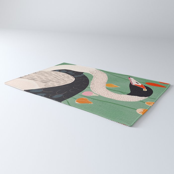 Swan in Flowers Rug Gallery Image 3