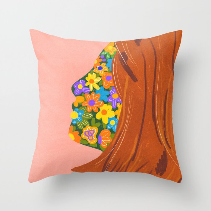 Made of flowers Throw Pillow Gallery Image 1