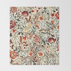 William Morris Floral Acanthus Throw Blanket Gallery Image 2