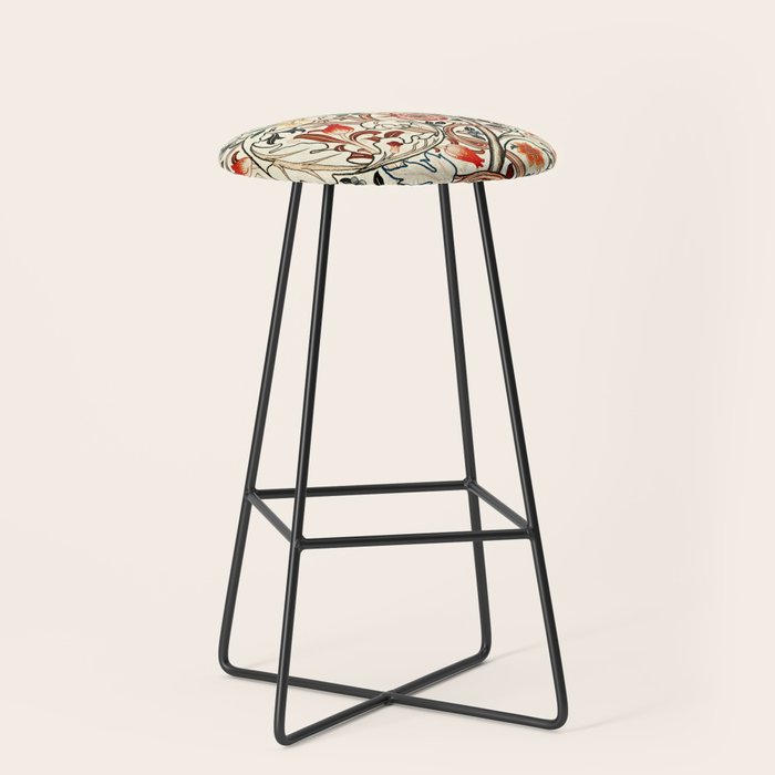 William Morris Floral Acanthus Stool Gallery Image 1