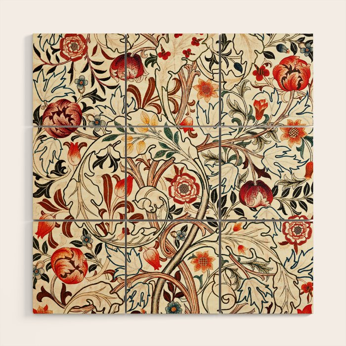 William Morris Floral Acanthus Wood Wall Art