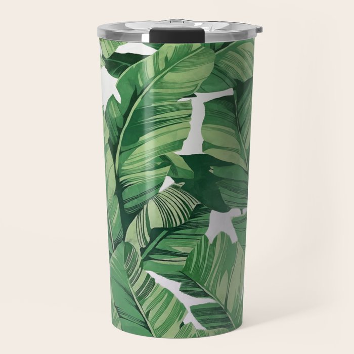 Tropical banana leaves V Travel Mug Gallery Image 1