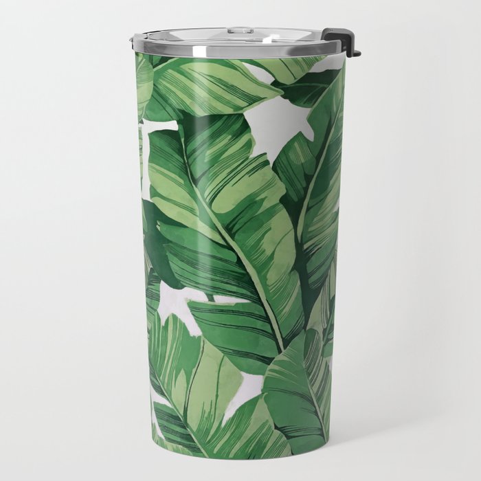 Tropical banana leaves V Travel Mug Gallery Image 2
