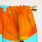 Poppies On A Turquoise Background #decor #society6 #buyart Window Curtain Gallery Image 2