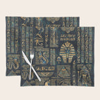 Egyptian hieroglyphs and deities -Abalone and gold Placemat Gallery Image 1