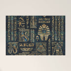 Egyptian hieroglyphs and deities -Abalone and gold Welcome Mat Gallery Image 1