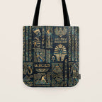 Egyptian hieroglyphs and deities -Abalone and gold Tote Bag Gallery Image 1