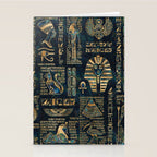 Egyptian hieroglyphs and deities -Abalone and gold Stationery Card Gallery Image 2