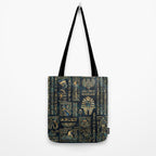 Egyptian hieroglyphs and deities -Abalone and gold Tote Bag Gallery Image 2