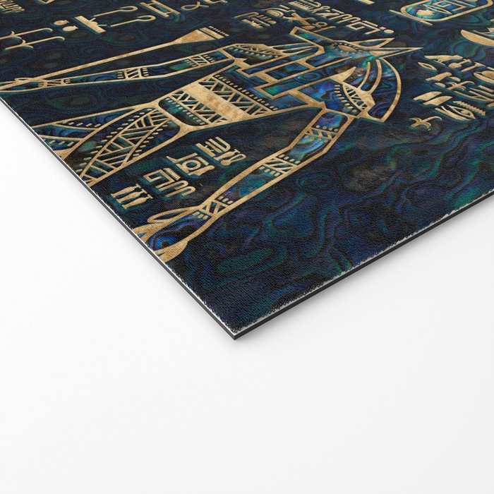 Egyptian hieroglyphs and deities -Abalone and gold Welcome Mat Gallery Image 2