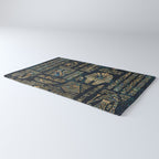 Egyptian hieroglyphs and deities -Abalone and gold Rug Gallery Image 3