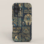Egyptian hieroglyphs and deities -Abalone and gold iPhone Case Gallery Image 1