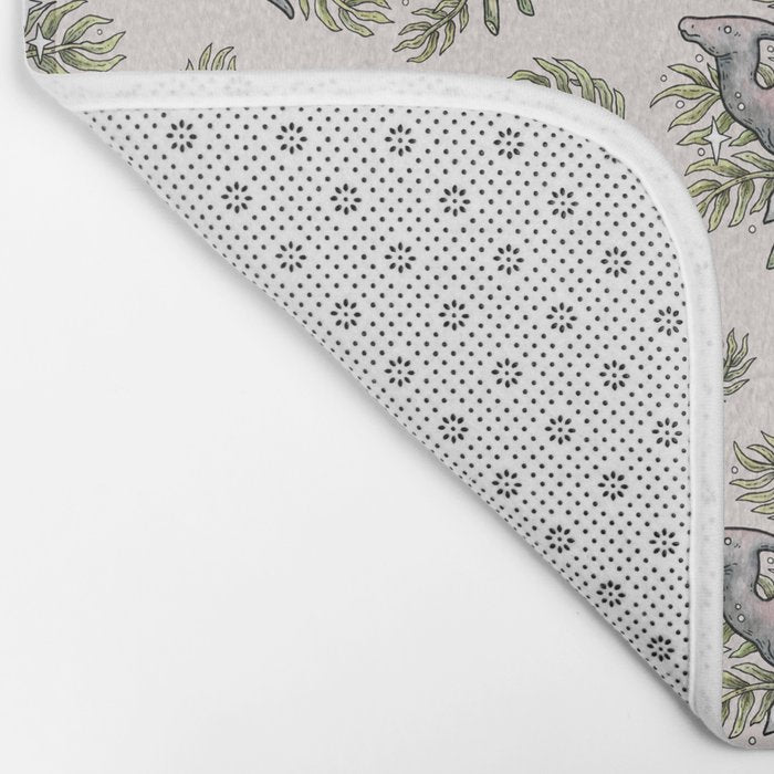Parasaurolophus & Palms | Dinosaur Botanical Art Bath Mat Gallery Image 2