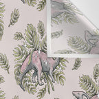 Parasaurolophus & Palms | Dinosaur Botanical Art Wall Tapestry Gallery Image 3