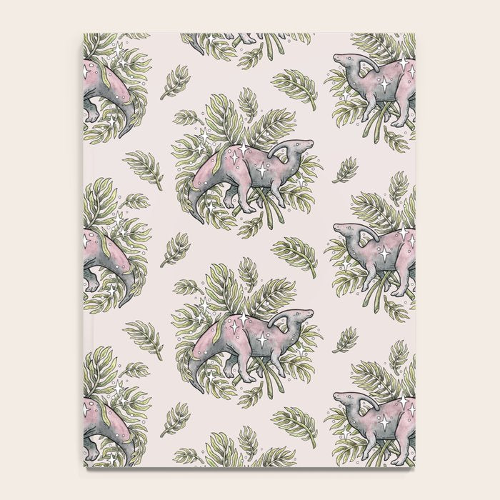 Parasaurolophus & Palms | Dinosaur Botanical Art Notebook Gallery Image 4