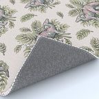 Parasaurolophus & Palms | Dinosaur Botanical Art Rug Gallery Image 4
