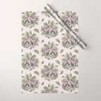 Parasaurolophus & Palms | Dinosaur Botanical Art Wrapping Paper Gallery Image 1