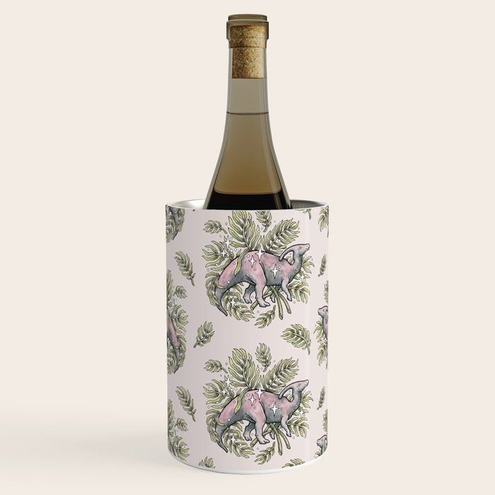 Parasaurolophus & Palms | Dinosaur Botanical Art Wine Chiller Gallery Image 2