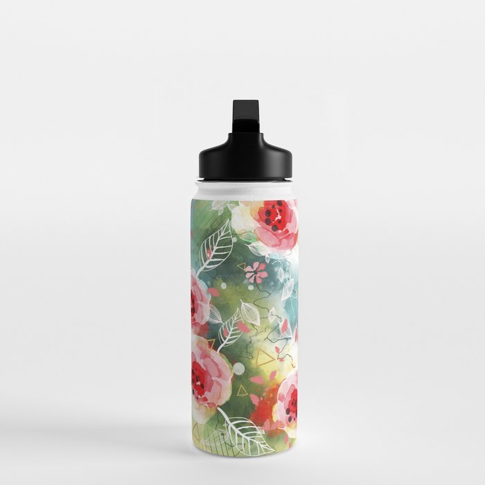 Abstract painting nature and geometric Water Bottle Gallery Image 3