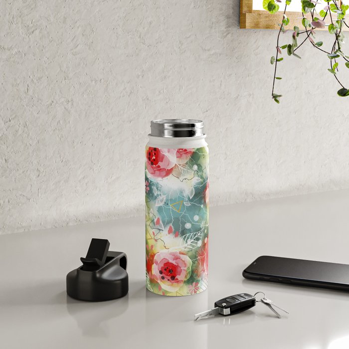 Abstract painting nature and geometric Water Bottle Gallery Image 5