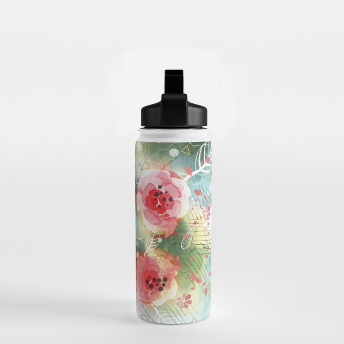 Abstract painting nature and geometric Water Bottle Gallery Image 2