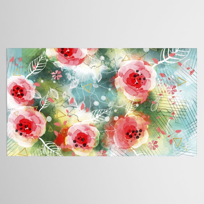 Abstract painting nature and geometric Tablecloth Gallery Image 2