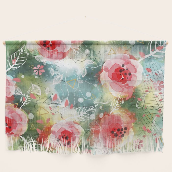 Abstract painting nature and geometric Wall Hanging Gallery Image 1