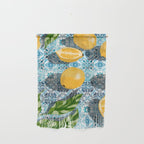 Juicy Lemons on Blue Moroccan Tiles Wall Hanging Gallery Image 1