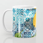 Juicy Lemons on Blue Moroccan Tiles Coffee Mug Gallery Image 3