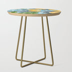 Juicy Lemons on Blue Moroccan Tiles Side Table Gallery Image 1