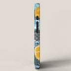 Juicy Lemons on Blue Moroccan Tiles iPhone Case Gallery Image 2