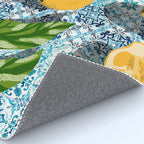 Juicy Lemons on Blue Moroccan Tiles Rug Gallery Image 4
