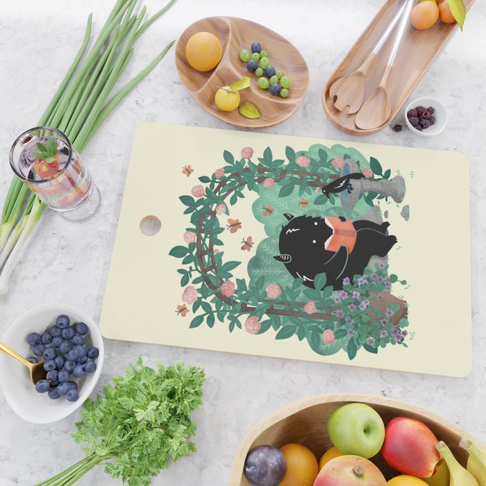A Quiet Summer Spot (Monster Book Lover) Cutting Board Gallery Image 2