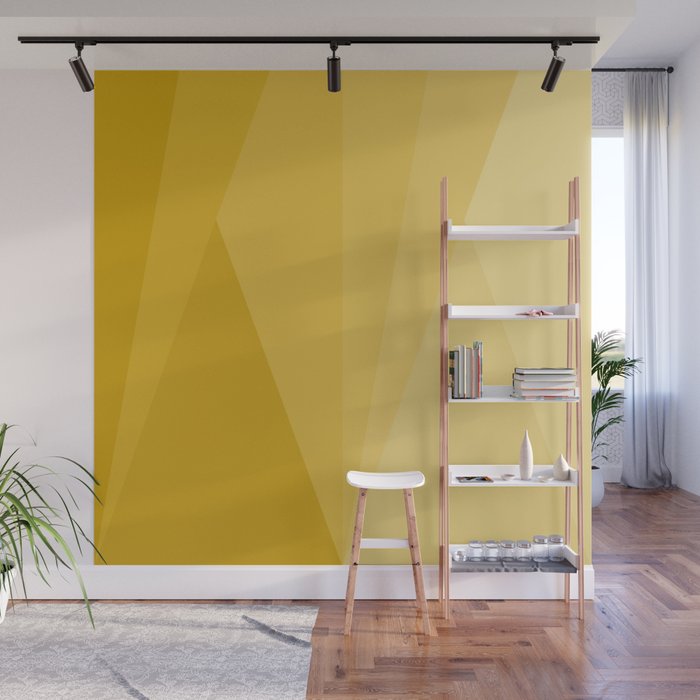 Geometric Triangles VIII Golden Yellow Wall Mural Gallery Image 1