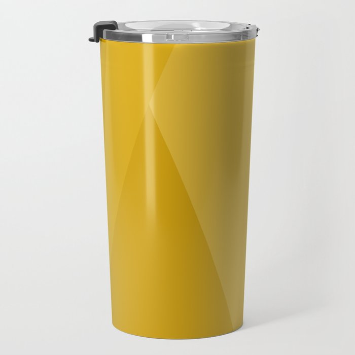 Geometric Triangles VIII Golden Yellow Travel Mug Gallery Image 3