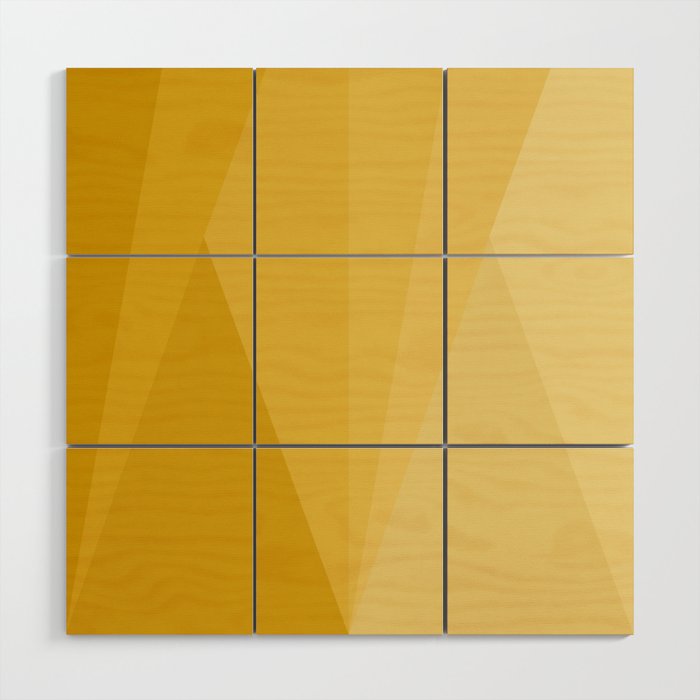 Geometric Triangles VIII Golden Yellow Wood Wall Art Gallery Image 1